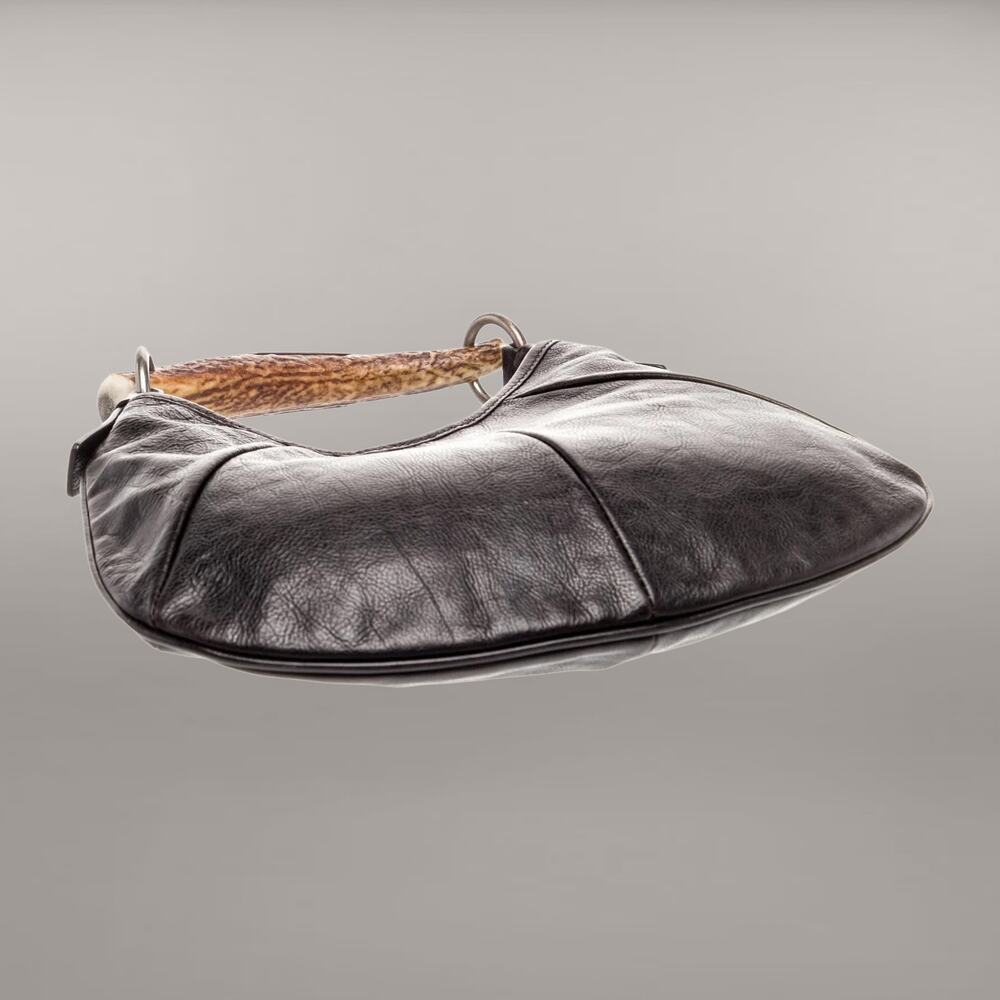 YSL Yves Saint Laurent Rive Gauche Mombasa Small Horn Bag Handbag Y2K - Picture 3 of 5